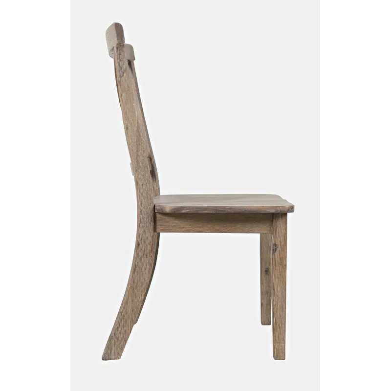 Eastern Tides Coastal Wire-Brushed Wood X-Back Acacia Dining Chair(Set Of 2)