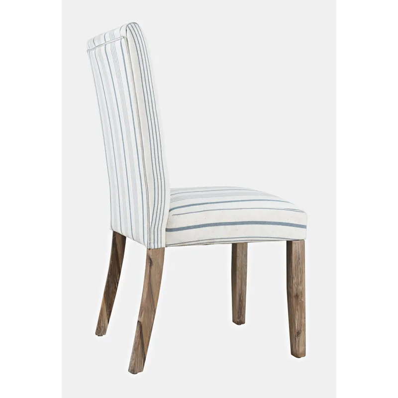 Eastern Tides Coastal Wire-Brushed Wood Upholstered Parsons Dining Chair(Set Of 2)