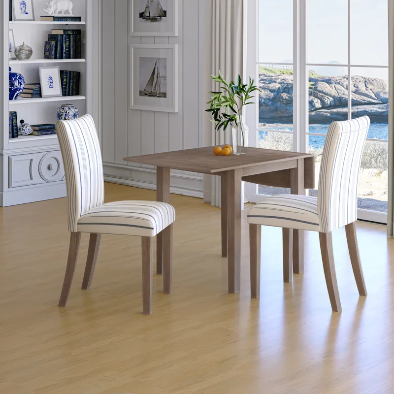 Eastern Tides Coastal Wire-Brushed Wood Upholstered Parsons Dining Chair(Set Of 2)