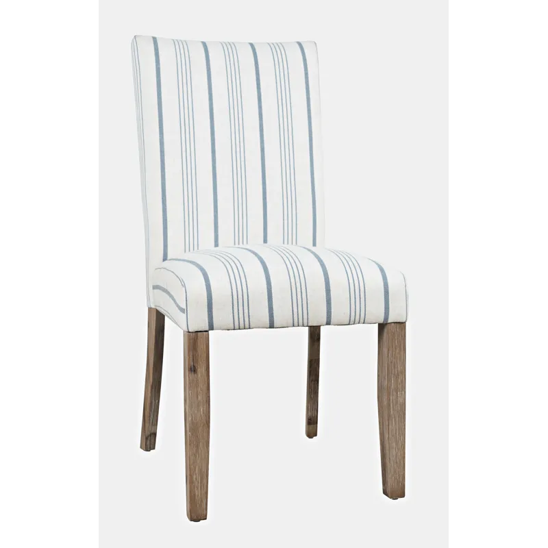 Eastern Tides Coastal Wire-Brushed Wood Upholstered Parsons Dining Chair(Set Of 2)