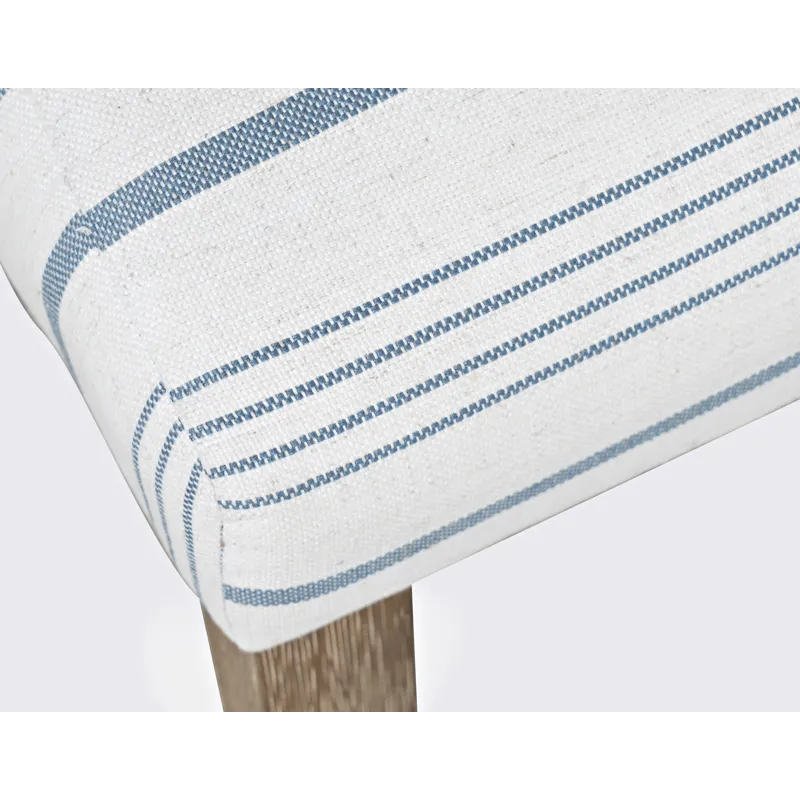 Eastern Tides Coastal Wire-Brushed Wood 46\" Upholstered Dining Bench