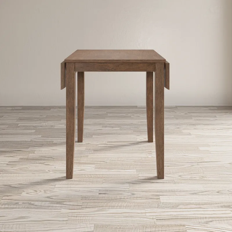 Eastern Tides Coastal Wire-Brushed Acacia Drop-Leaf Counter Height Dining Table