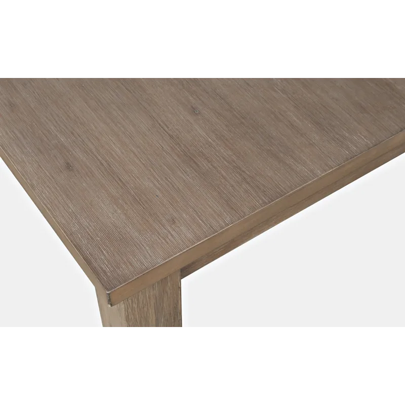 Eastern Tides Coastal Wire-Brushed Wood 66\" Extendable Dining Table