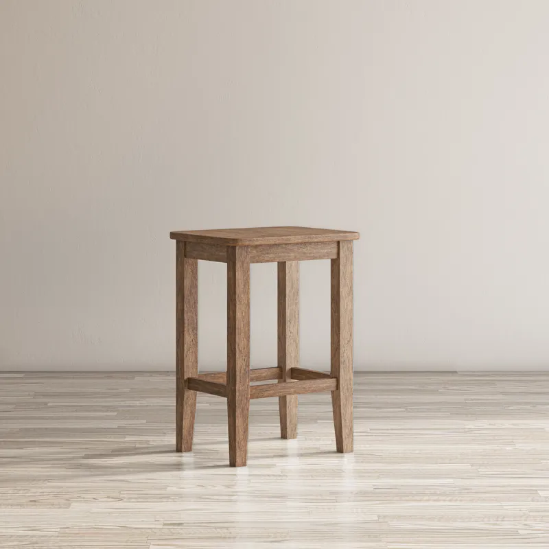 Eastern Tides Coastal Wire-Brushed Wood Backless Counter Barstool(Set Of 2)