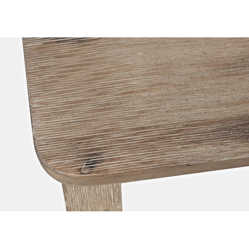 Eastern Tides Coastal Wire-Brushed Wood Backless Counter Barstool(Set Of 2)