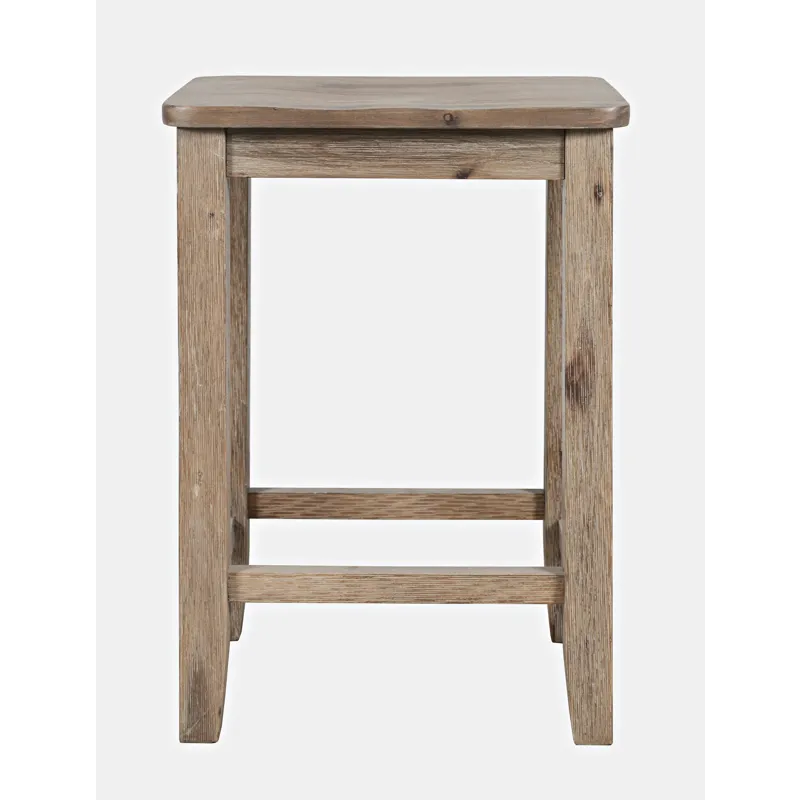 Eastern Tides Coastal Wire-Brushed Wood Backless Counter Barstool(Set Of 2)