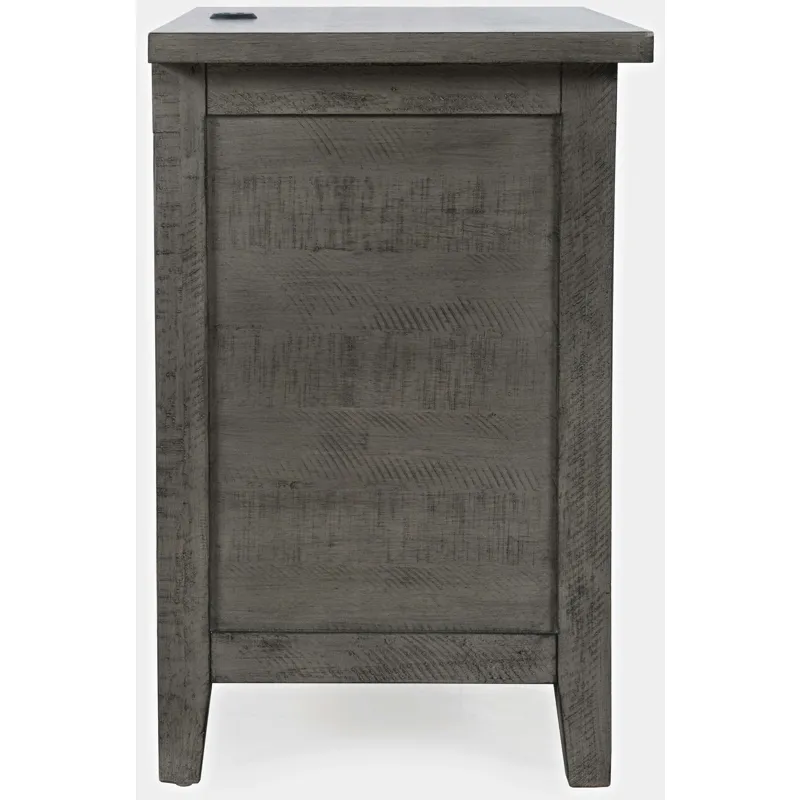 Maxton Contemporary Coastal Distressed Wood USB Charging Nightstand