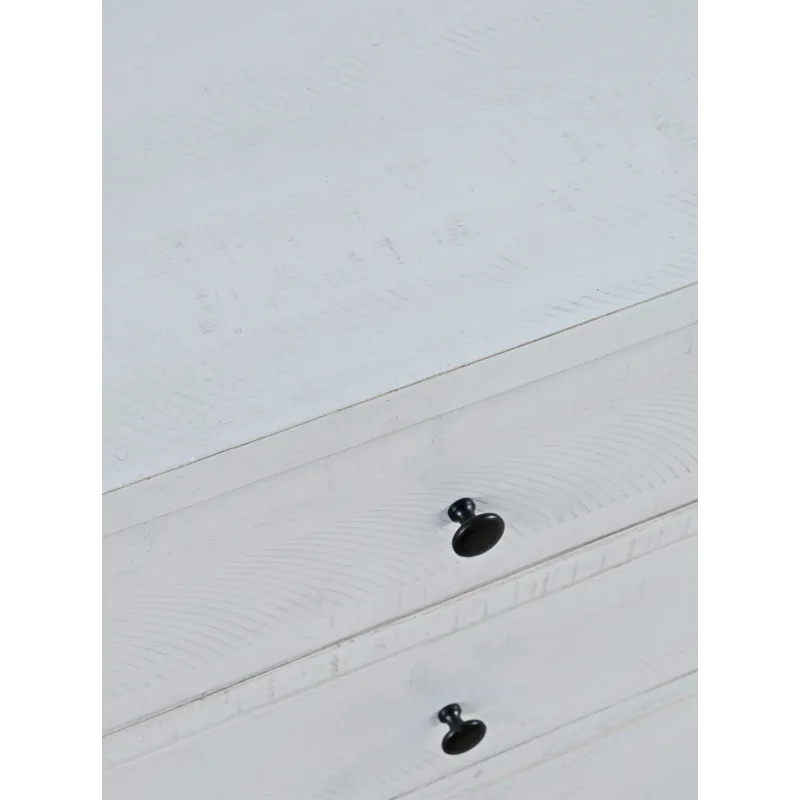 Maxton Contemporary Coastal Distressed Wood USB Charging Nightstand