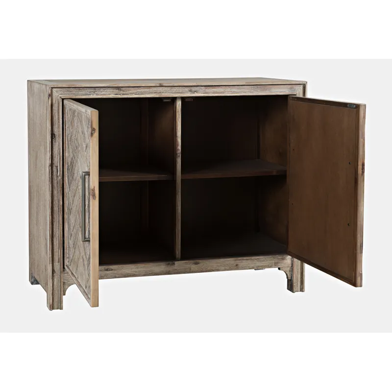 Gramercy Mid-Century Modern Chevron Two Door 40\" Accent Chest