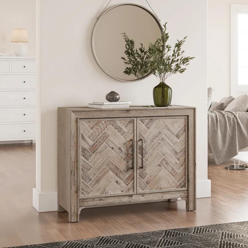 Gramercy Mid-Century Modern Chevron Two Door 40\" Accent Chest