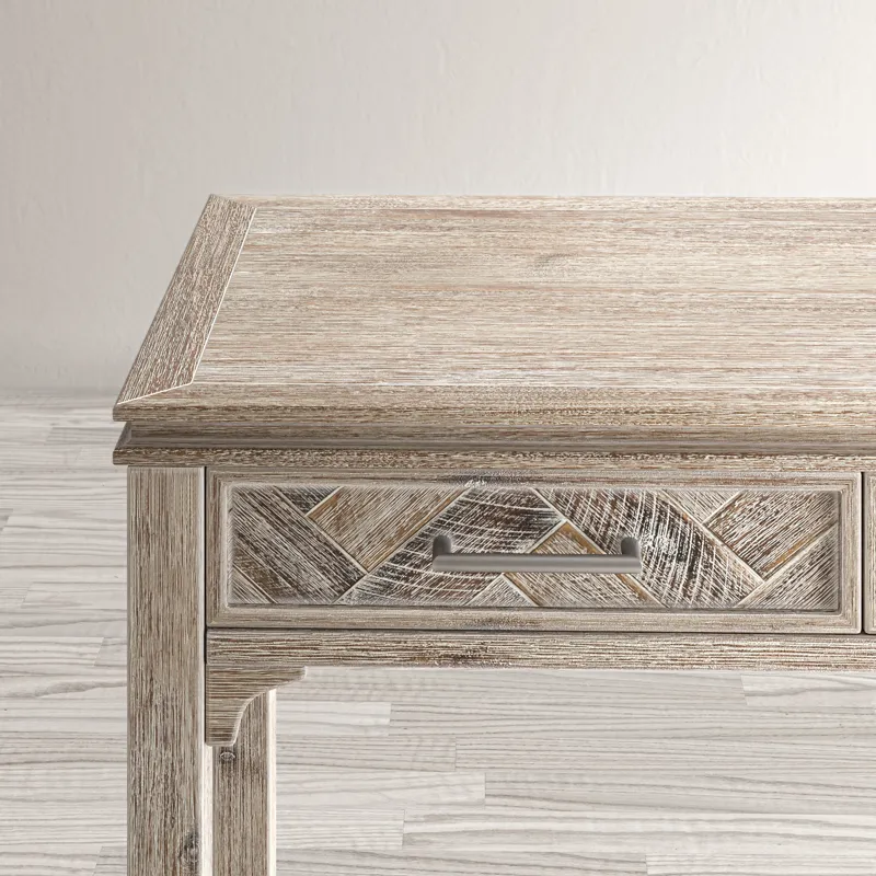 Gramercy Mid-Century Modern Chevron Three Drawer USB Charging Desk