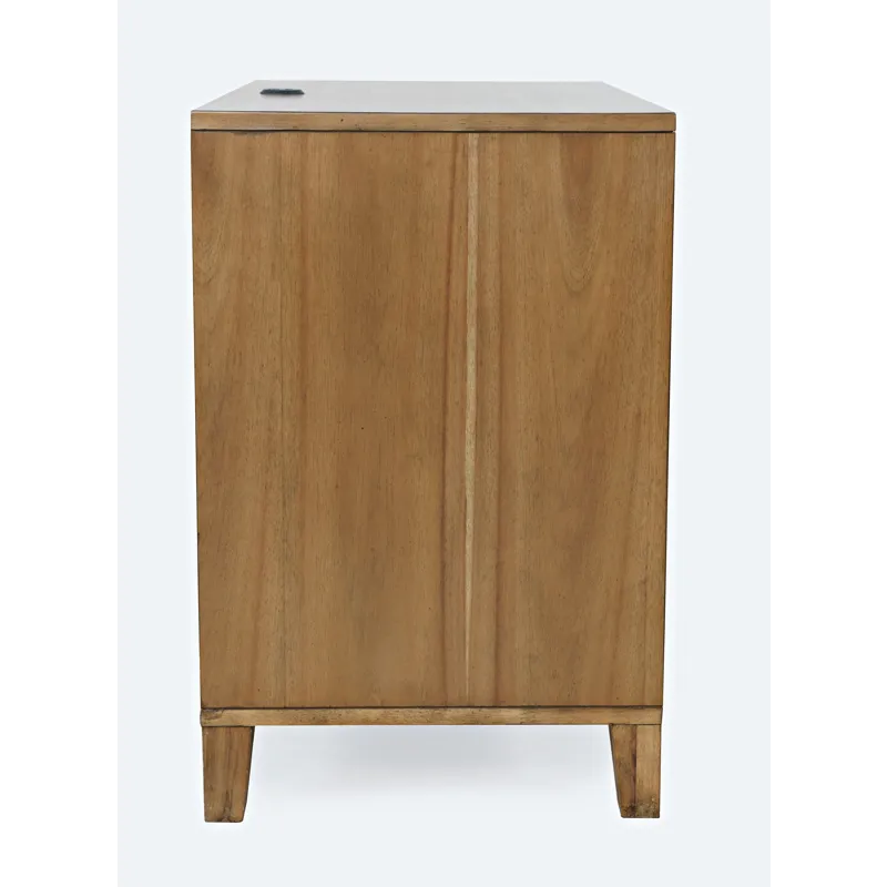Eloquence Contemporary Modern 28\" USB Charging Nightstand With Drawers And Metal Hardware