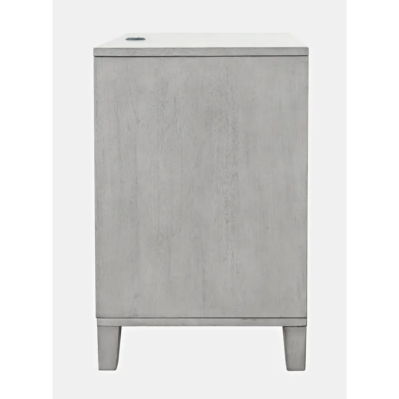 Eloquence Contemporary Modern 28\" USB Charging Nightstand With Drawers And Metal Hardware