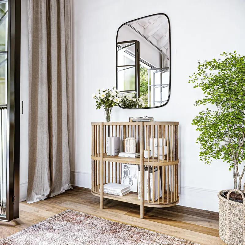 Rhapsody Mid-Century Modern 36\" Open Storage Console Bookcase