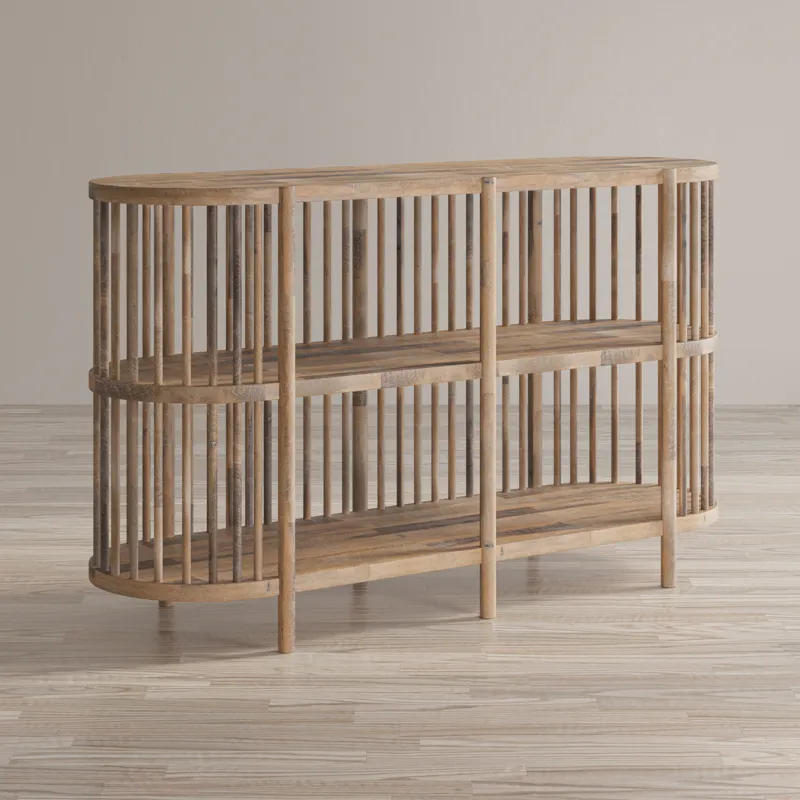 Rhapsody Mid-Century Modern 54\" Open Storage Accent Cabinet