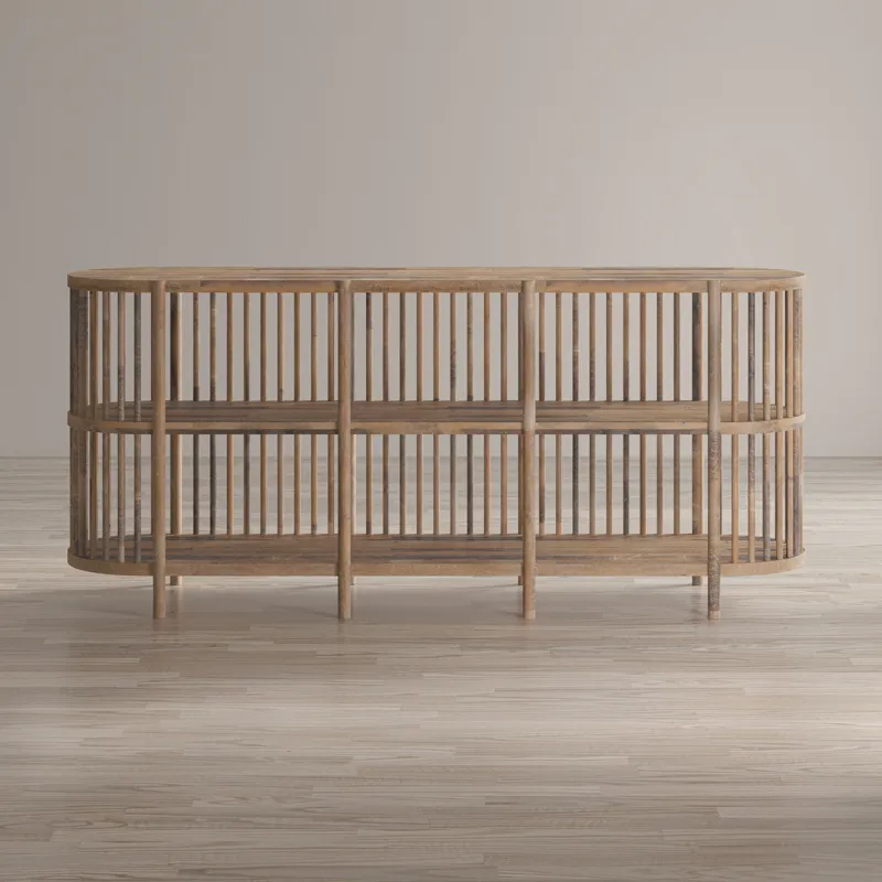 Rhapsody Mid-Century Modern 72\" Open Storage Sideboard Cabinet