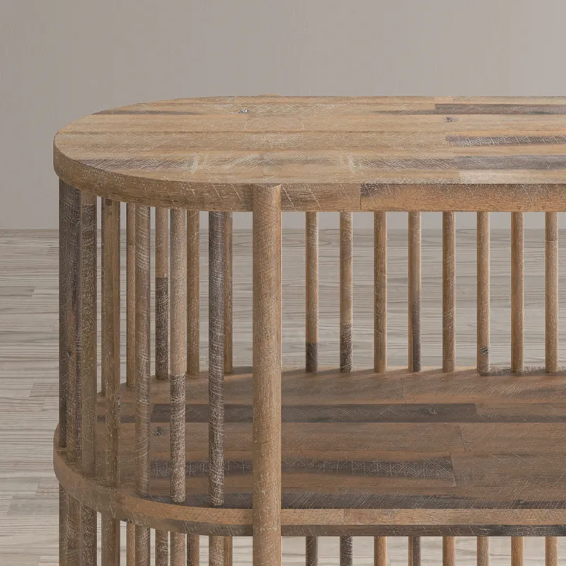 Rhapsody Mid-Century Modern 72\" Open Storage Sideboard Cabinet