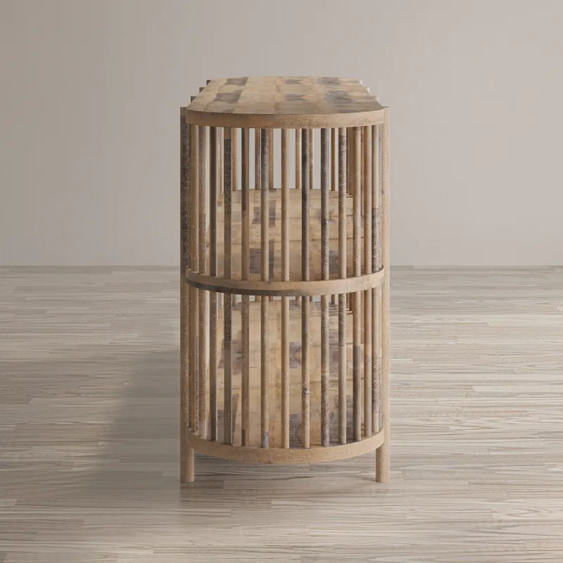 Rhapsody Mid-Century Modern 72\" Open Storage Sideboard Cabinet