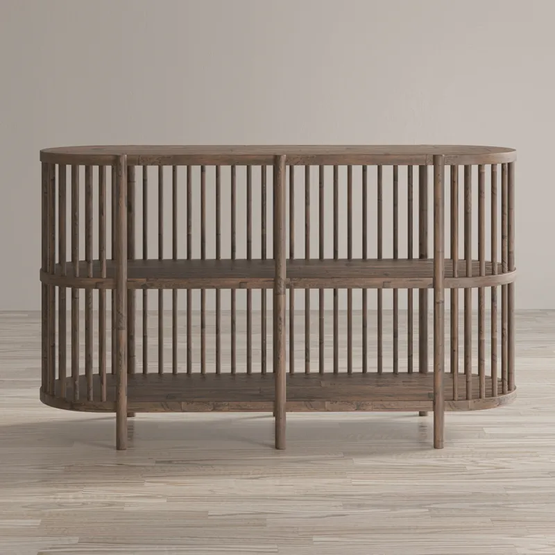 Rhapsody Mid-Century Modern 54\" Open Storage Accent Cabinet