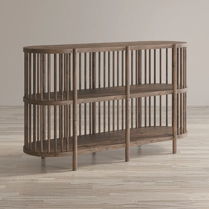 Rhapsody Mid-Century Modern 54\" Open Storage Accent Cabinet