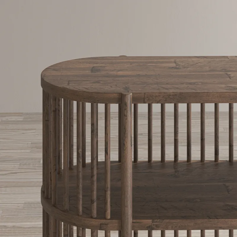 Rhapsody Mid-Century Modern 54\" Open Storage Accent Cabinet