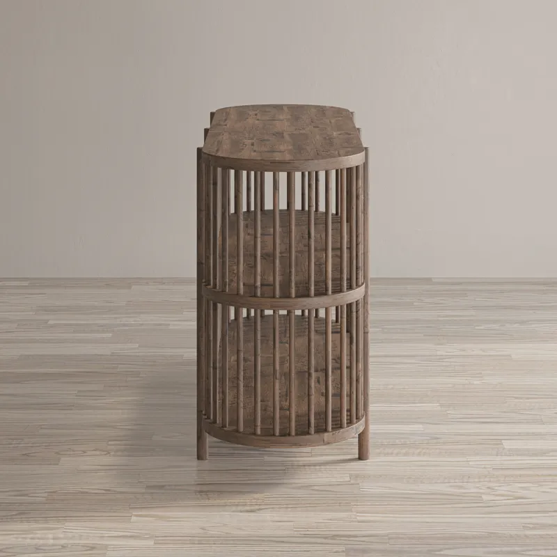 Rhapsody Mid-Century Modern 54\" Open Storage Accent Cabinet