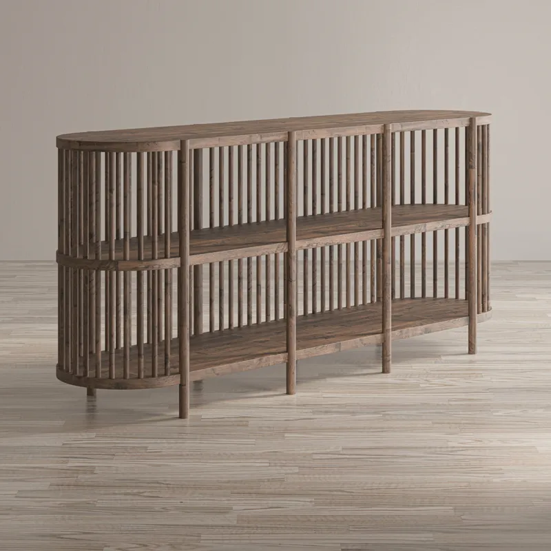 Rhapsody Mid-Century Modern 72\" Open Storage Sideboard Cabinet