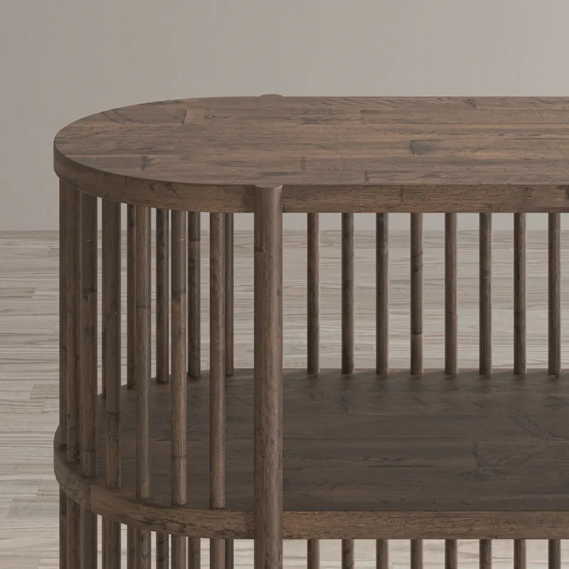 Rhapsody Mid-Century Modern 72\" Open Storage Sideboard Cabinet