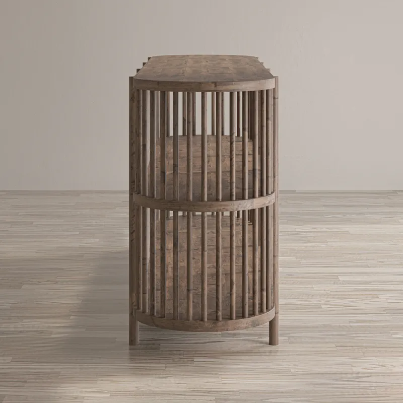 Rhapsody Mid-Century Modern 72\" Open Storage Sideboard Cabinet