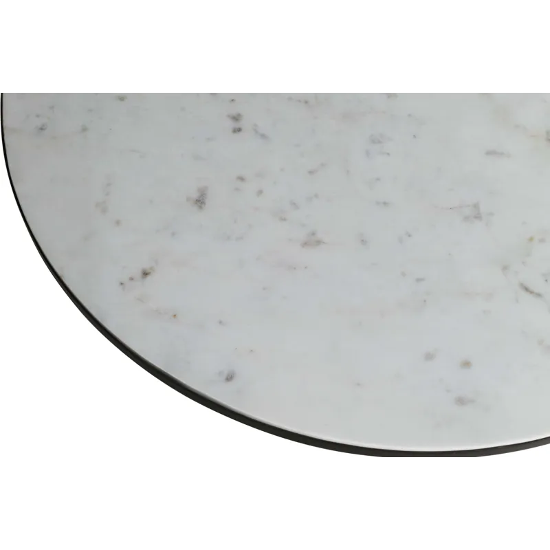 Circularity Modern Luxury Marble And Iron 35\" Round Pedestal Coffee Table