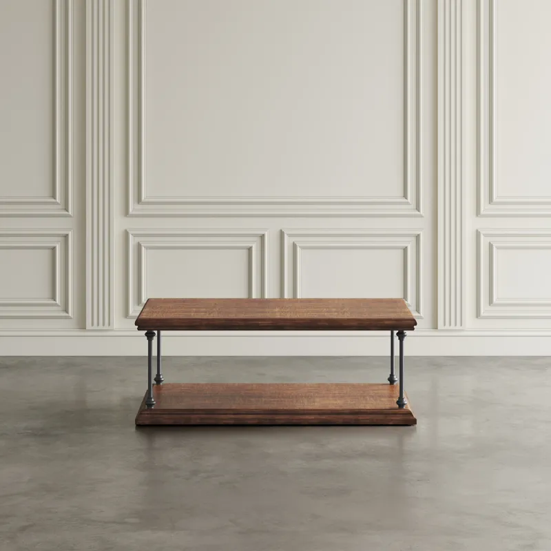 Larson Modern Industrial 50\" Solid Wood Coffee Table With Storage