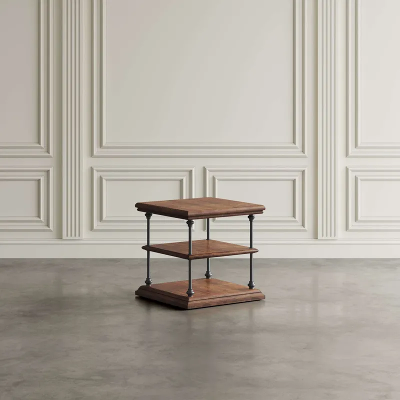 Larson Transitional Industrial Three Piece Living Room Occasional Table Set