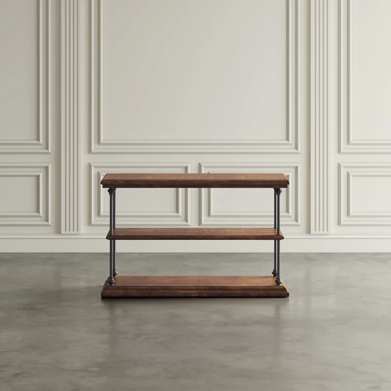 Larson Modern Industrial 48\" Solid Wood Sofa Table With Storage