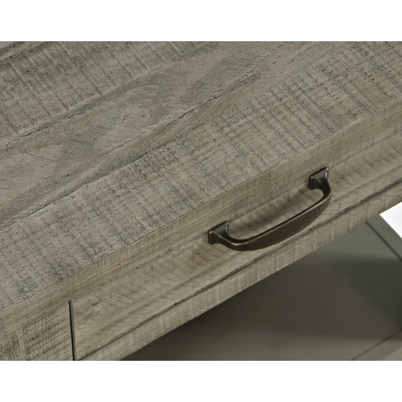 Telluride Rustic Farmhouse Solid Wood End Table With Storage