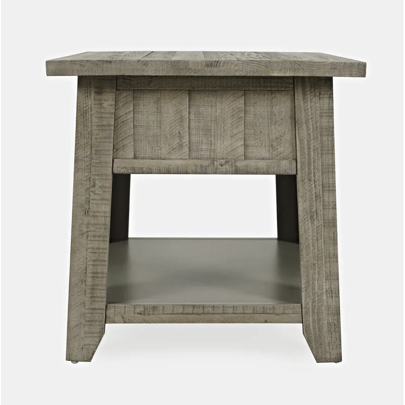 Telluride Rustic Farmhouse Solid Wood End Table With Storage