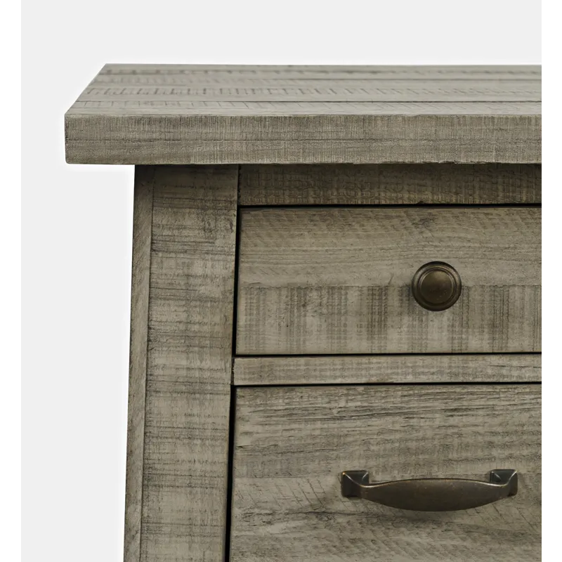 Telluride Rustic Farmhouse Solid Wood USB Charging Chairside End Table