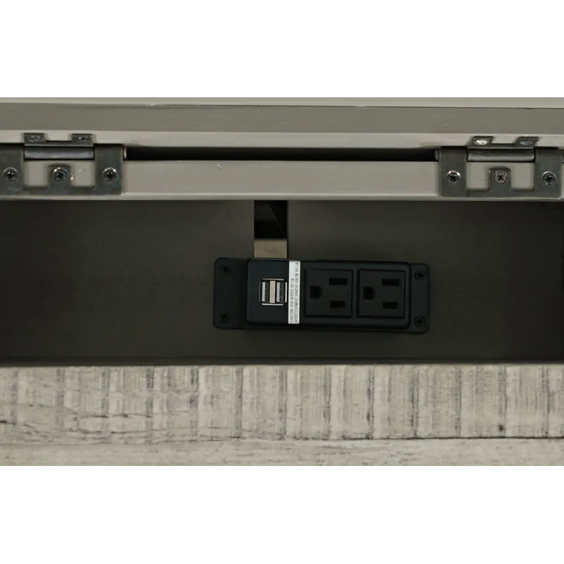 Telluride Rustic Farmhouse Solid Wood USB Charging Chairside End Table