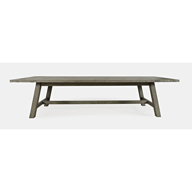 Telluride Rustic Farmhouse Solid Wood 127\" Trestle Dining Table With Two Extension Leaves