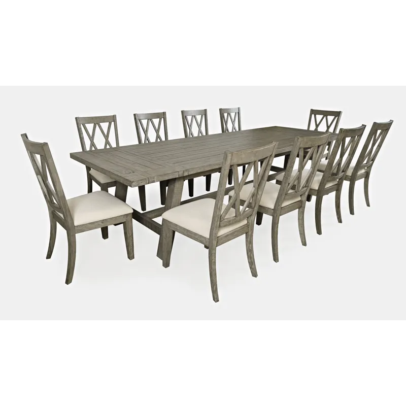 Telluride Eleven Piece Rustic Farmhouse Solid Wood 127\" Extendable Dining Set