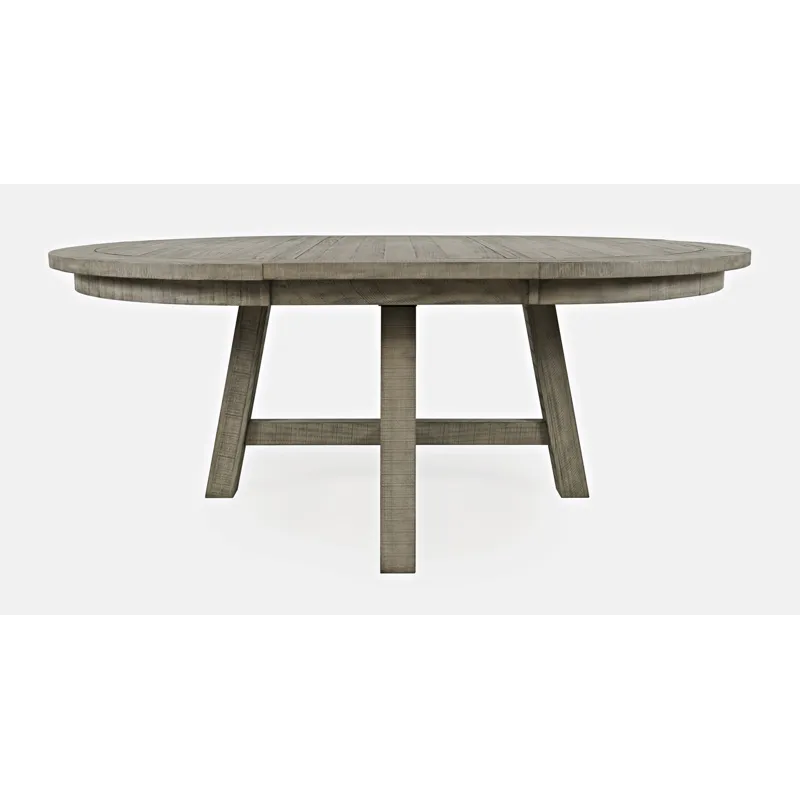 Telluride Contemporary Rustic Farmhouse Solid Wood Round To Oval Dining Table