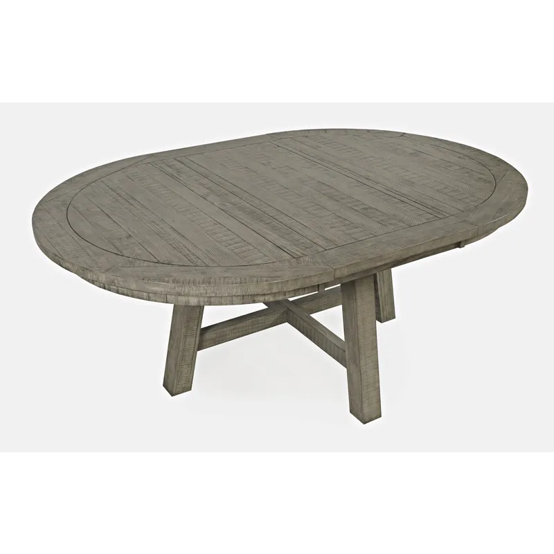 Telluride Contemporary Rustic Farmhouse Solid Wood Round To Oval Dining Table