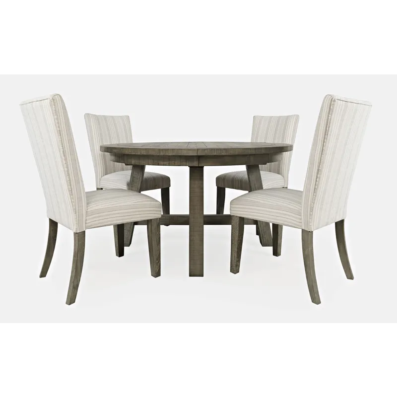 Telluride Contemporary Rustic Farmhouse Solid Wood Five Piece Dining Table Set