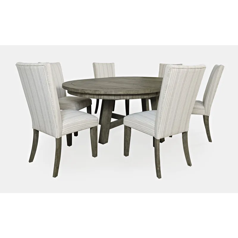 Telluride Contemporary Rustic Farmhouse Solid Wood Seven Piece Dining Table Set