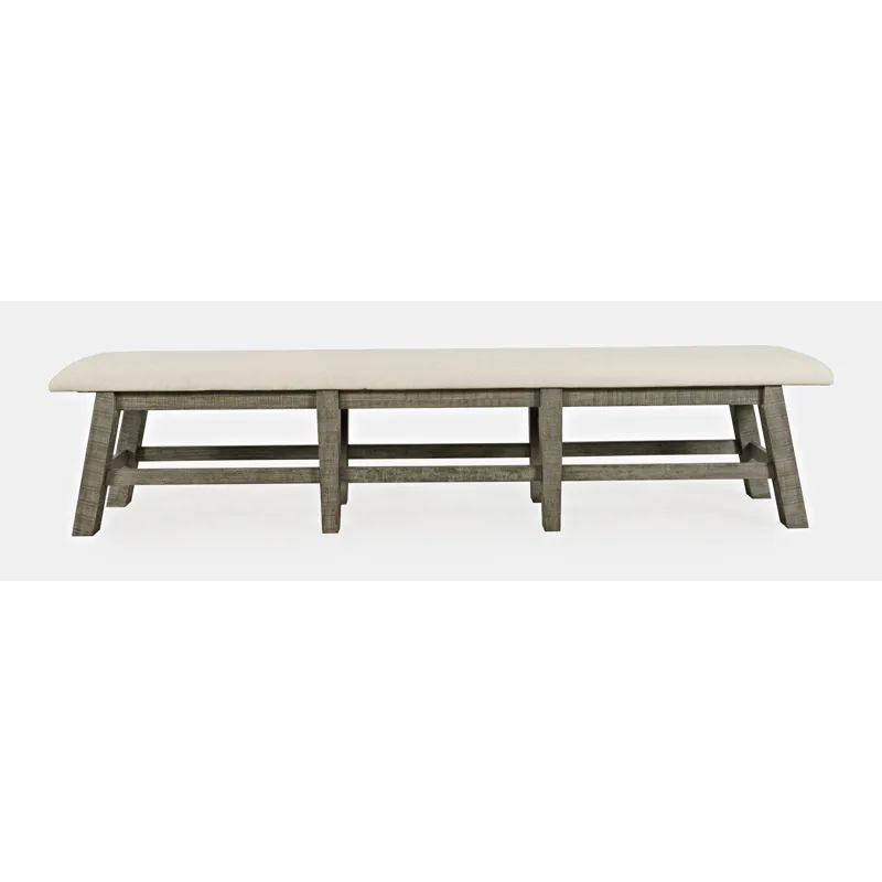 Telluride Rustic Farmhouse Solid Wood 85\" Upholstered Dining Bench