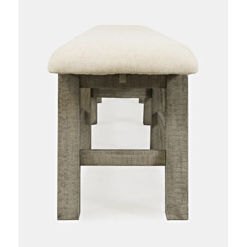 Telluride Rustic Farmhouse Solid Wood 85\" Upholstered Dining Bench