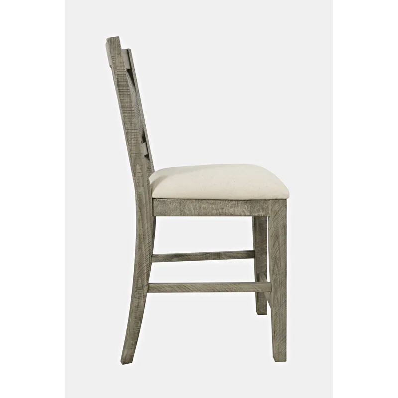 Telluride Rustic Farmhouse Solid Wood Upholstered Counter Stool(Set Of 2)