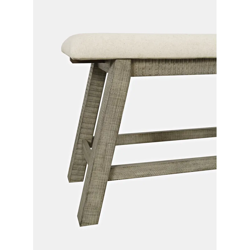 Telluride Rustic Farmhouse Solid Wood Upholstered 85\" Counter Height Bench