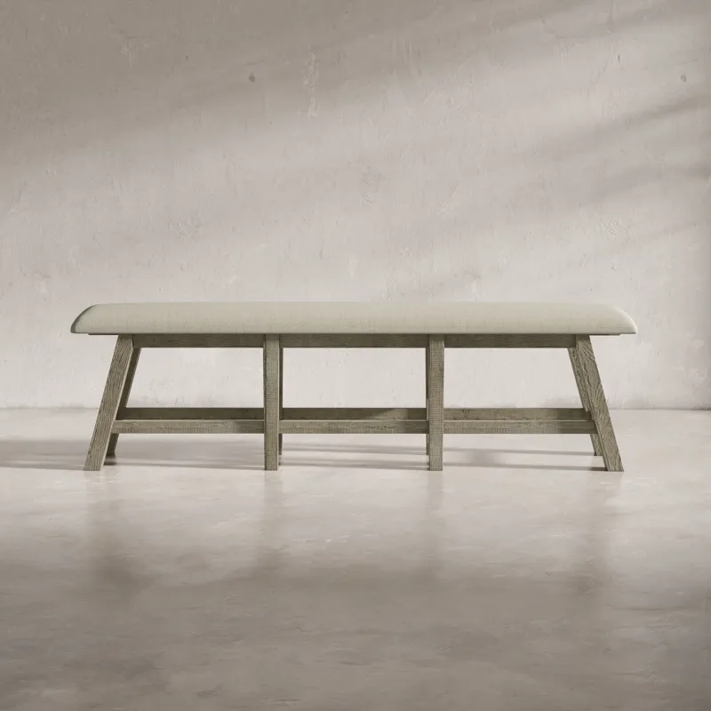 Telluride Rustic Farmhouse Solid Wood Upholstered 85\" Counter Height Bench