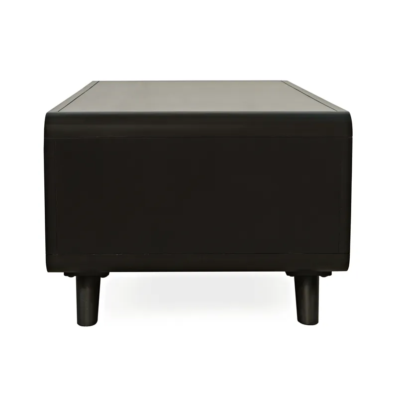 Marlowe Mid-Century Modern 48\" Curved Coffee Table With Storage Drawers