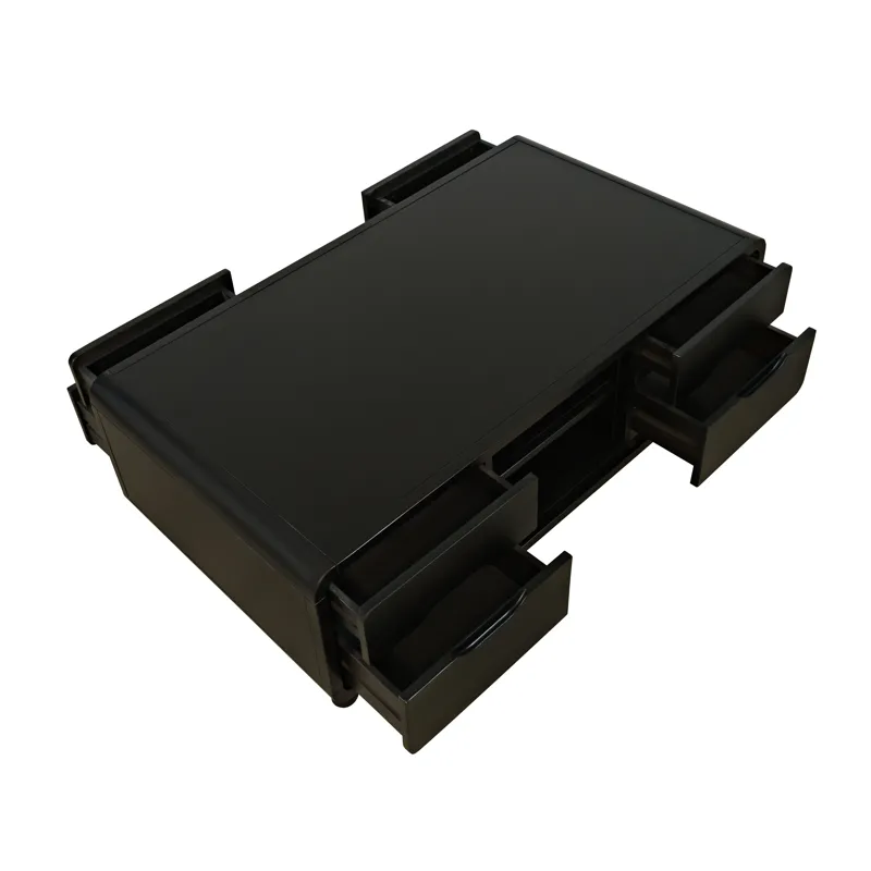 Marlowe Mid-Century Modern 48\" Curved Coffee Table With Storage Drawers